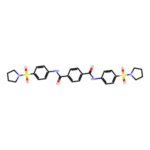 N,N'-bis[4-(1-pyrrolidinylsulfonyl)phenyl]terephthalamide structure