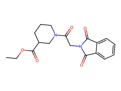 ethyl 1-[(1,3-dioxo-1,3-dihydro-2H-isoindol-2-yl)acetyl]piperidine-3-carboxylate structure