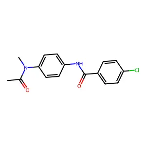 N-{4-[acetyl(methyl)amino]phenyl}-4-chlorobenzamide structure