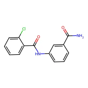 N-[3-(aminocarbonyl)phenyl]-2-chlorobenzamide structure