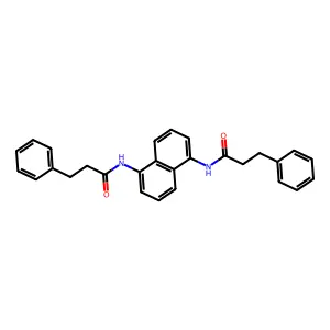 3-phenyl-N-{5-[(3-phenylpropanoyl)amino]-1-naphthyl}propanamide structure