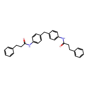3-phenyl-N-(4-{4-[(3-phenylpropanoyl)amino]benzyl}phenyl)propanamide structure