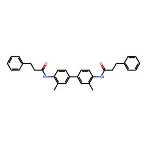 N,N'-(3,3'-dimethyl-4,4'-biphenyldiyl)bis(3-phenylpropanamide) structure