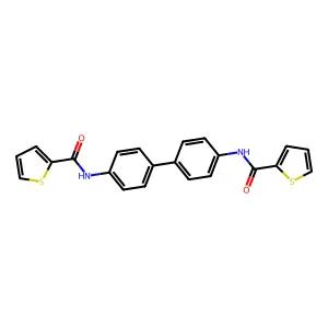 N-[4-[4-(thiophene-2-carbonylamino)phenyl]phenyl]thiophene-2-carboxamide structure