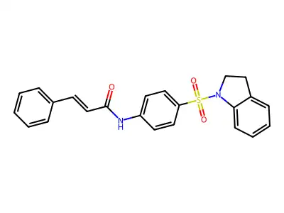 (2E)-N-[4-(2,3-dihydro-1H-indol-1-ylsulfonyl)phenyl]-3-phenylprop-2-enamide structure