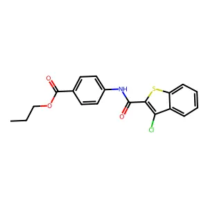 Propyl 4-{[(3-chloro-1-benzothien-2-yl)carbonyl]amino}benzoate structure