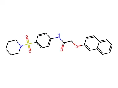 2-naphthalen-2-yloxy-N-(4-piperidin-1-ylsulfonylphenyl)acetamide structure