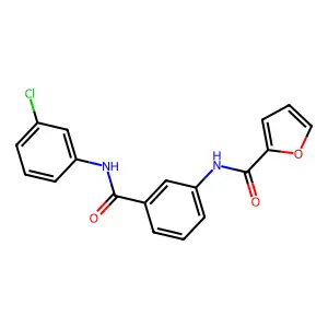 N-[3-[(3-chlorophenyl)carbamoyl]phenyl]furan-2-carboxamide structure