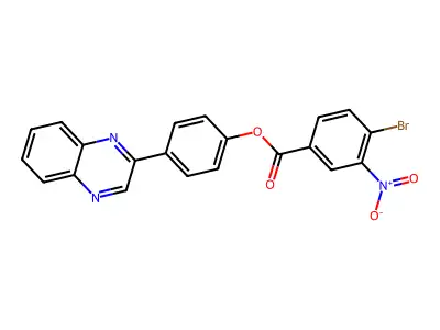 (4-Quinoxalin-2-ylphenyl) 4-bromo-3-nitrobenzoate structure