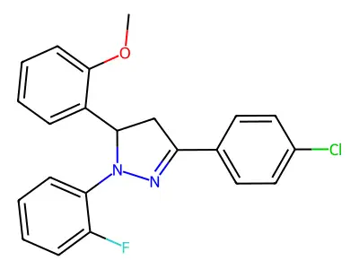 5-(4-Chlorophenyl)-2-(2-fluorophenyl)-3-(2-methoxyphenyl)-3,4-dihydropyrazole structure