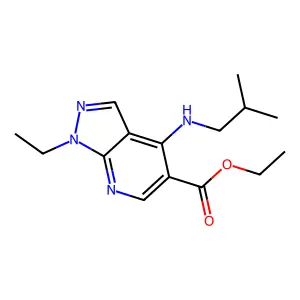 Ethyl 1-ethyl-4-(2-methylpropylamino)pyrazolo[3,4-b]pyridine-5-carboxylate structure