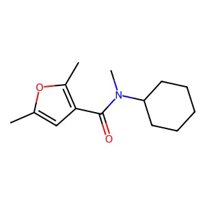 N-cyclohexyl-N,2,5-trimethylfuran-3-carboxamide structure