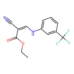 Ethyl 2-cyano-3-[3-(trifluoromethyl)anilino]prop-2-enoate structure