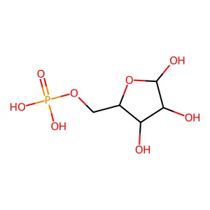 beta-D-Ribose-5-phosphate structure