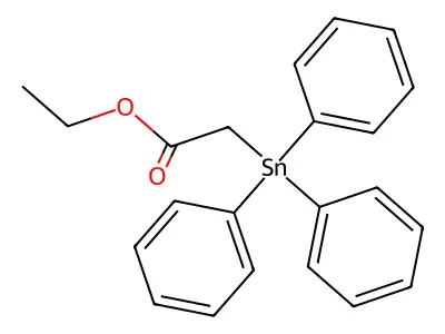 Acetic acid, (triphenylstannyl)-, ethyl ester structure