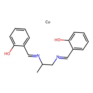Copper,2'-[[(1-methyl-1,2-ethanediyl)bis(nitrilomethylidyne)]bis[phenolato]](2-)-N,N',O,O']-, (SP-4-4)- structure
