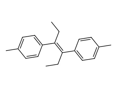1-methyl-4-[(E)-4-(4-methylphenyl)hex-3-en-3-yl]benzene structure