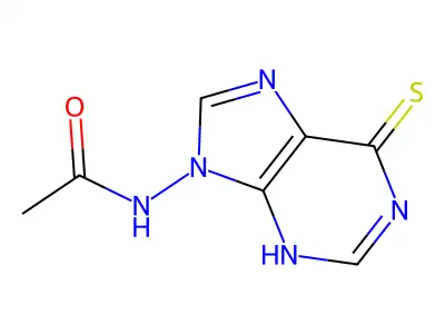 N-(6-sulfanylidene-3H-purin-9-yl)acetamide structure