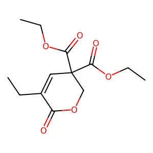 Diethyl 5-ethyl-6-oxo-2h-pyran-3,3(6h)-dicarboxylate structure