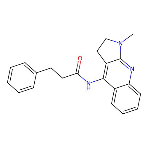 N-(1-methyl-2,3-dihydro-1H-pyrrolo[2,3-b]quinolin-4-yl)-3-phenylpropanamide structure