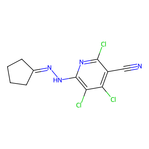 2,4,5-Trichloro-6-(2-cyclopentylidenehydrazinyl)pyridine-3-carbonitrile structure