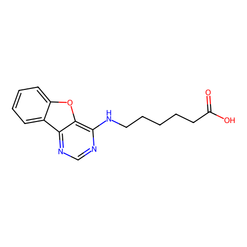 6-([1]Benzofuro[3,2-d]pyrimidin-4-ylamino)hexanoic acid structure