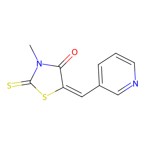 (5E)-3-methyl-5-(pyridin-3-ylmethylidene)-2-thioxo-1,3-thiazolidin-4-one structure