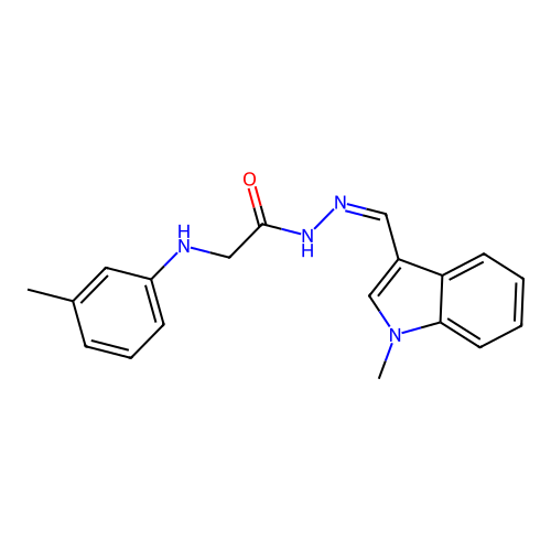 (Z)-N'-((1-methyl-1H-indol-3-yl)methylene)-2-(m-tolylamino)acetohydrazide structure