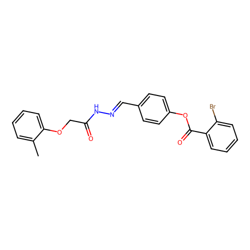 4-(2-((2-Methylphenoxy)acetyl)carbohydrazonoyl)phenyl 2-bromobenzoate structure
