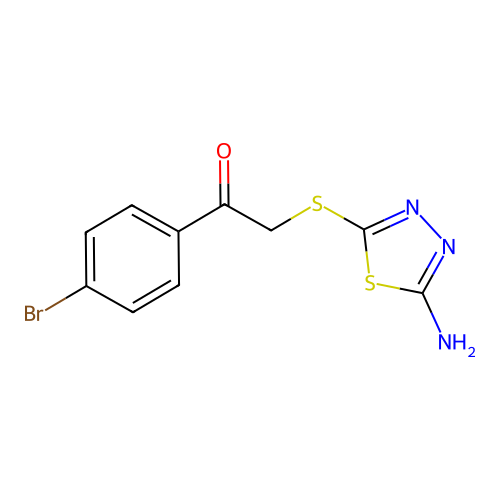 2-[(5-Amino-1,3,4-thiadiazol-2-yl)sulfanyl]-1-(4-bromophenyl)ethanone structure