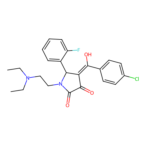 4-(4-chlorobenzoyl)-1-(2-(diethylamino)ethyl)-5-(2-fluorophenyl)-3-hydroxy-1H-pyrrol-2(5H)-one structure