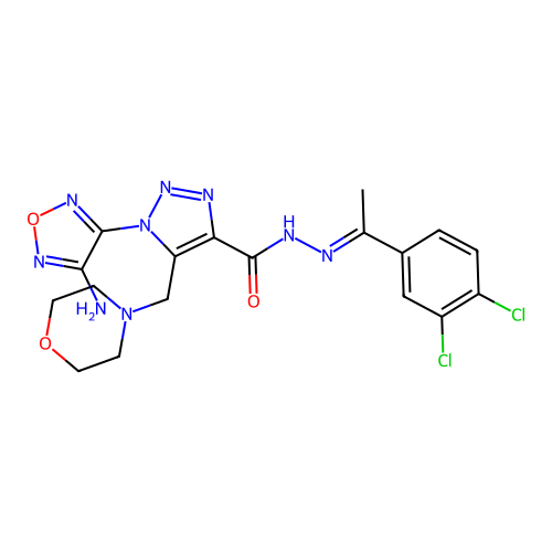 C18H19Cl2N9O3 structure