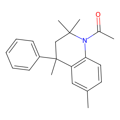 1-(2,2,4,6-tetramethyl-4-phenyl-3,4-dihydroquinolin-1(2H)-yl)ethanone structure