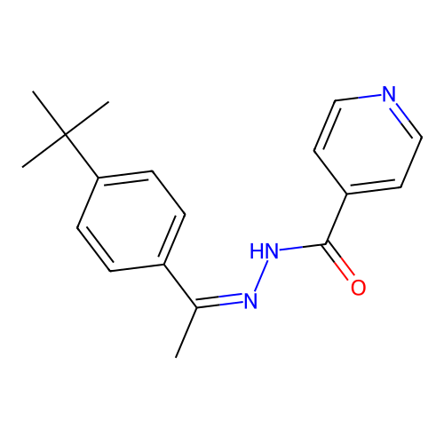 N-[1-(4-tert-butylphenyl)ethylideneamino]pyridine-4-carboxamide structure