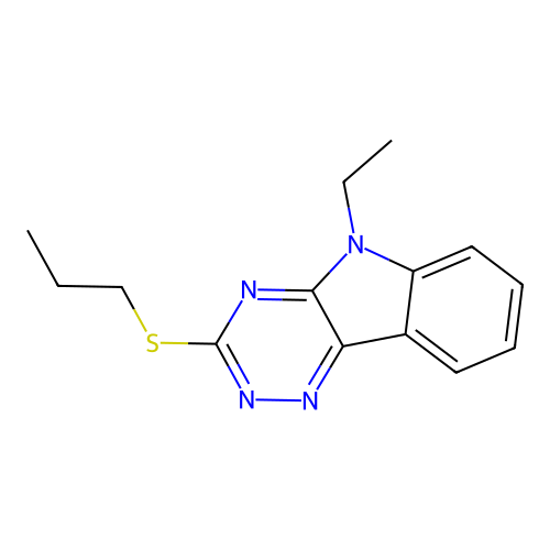 5-Ethyl-3-propylsulfanyl-[1,2,4]triazino[5,6-b]indole structure