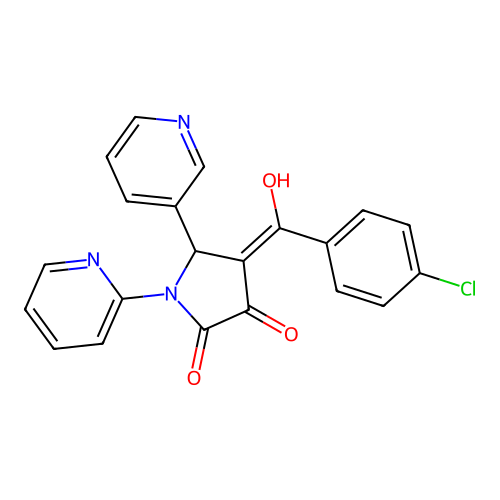 4-(4-chlorobenzoyl)-3-hydroxy-1-(pyridin-2-yl)-5-(pyridin-3-yl)-1H-pyrrol-2(5H)-one structure