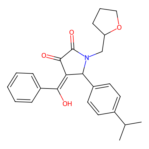 4-benzoyl-3-hydroxy-5-(4-isopropylphenyl)-1-((tetrahydrofuran-2-yl)methyl)-1H-pyrrol-2(5H)-one structure