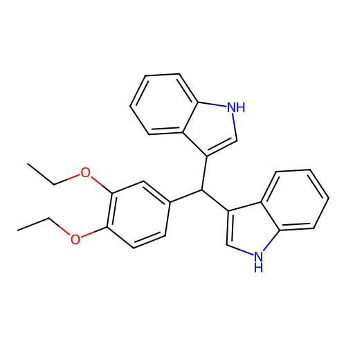3-[(3,4-diethoxyphenyl)(1H-indol-3-yl)methyl]-1H-indole structure