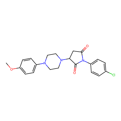 1-(4-Chlorophenyl)-3-[4-(4-methoxyphenyl)piperazin-1-yl]pyrrolidine-2,5-dione structure