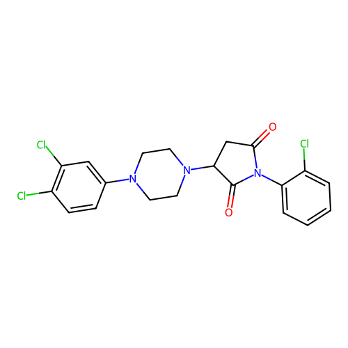 1-(2-Chlorophenyl)-3-[4-(3,4-dichlorophenyl)piperazin-1-yl]pyrrolidine-2,5-dione structure