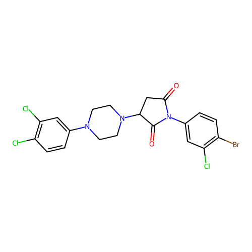 1-(4-bromo-3-chlorophenyl)-3-[4-(3,4-dichlorophenyl)piperazin-1-yl]pyrrolidine-2,5-dione structure