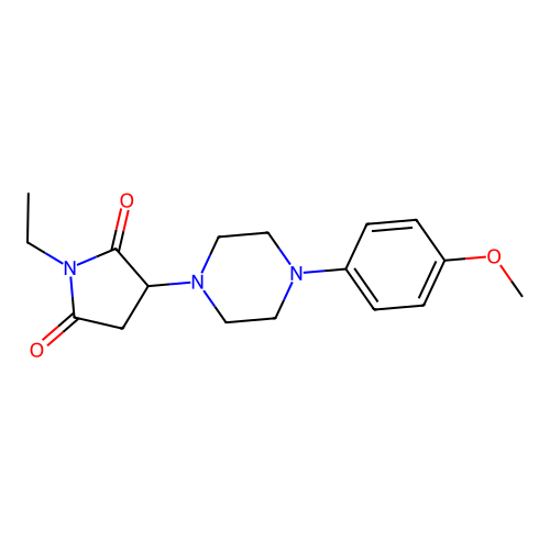 1-Ethyl-3-[4-(4-methoxyphenyl)piperazin-1-yl]pyrrolidine-2,5-dione structure