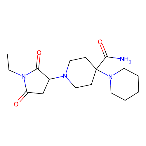 1'-(1-Ethyl-2,5-dioxopyrrolidin-3-yl)-1,4'-bipiperidine-4'-carboxamide structure