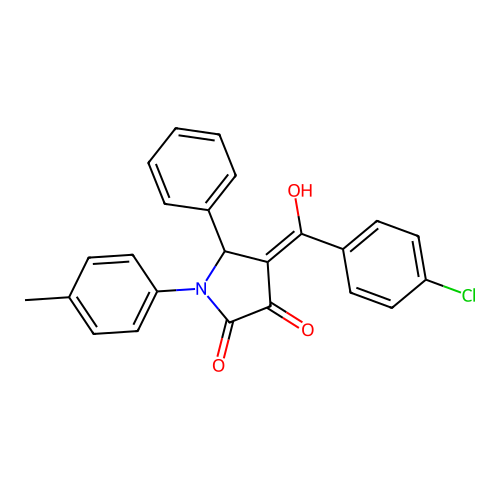 (4E)-4-[(4-chlorophenyl)(hydroxy)methylidene]-1-(4-methylphenyl)-5-phenylpyrrolidine-2,3-dione structure