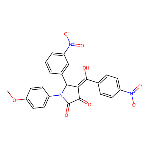 3-hydroxy-1-(4-methoxyphenyl)-4-(4-nitrobenzoyl)-5-(3-nitrophenyl)-1H-pyrrol-2(5H)-one structure