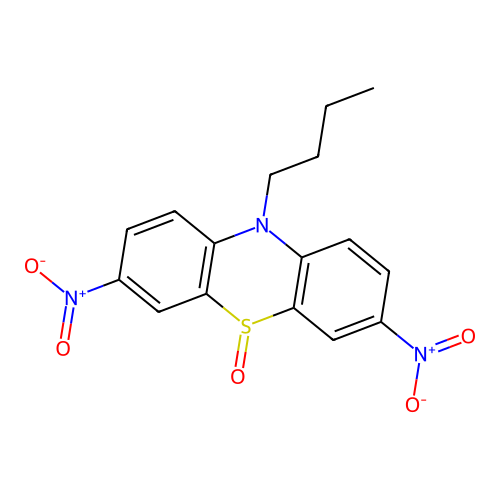10H-Phenothiazine, 10-butyl-3,7-dinitro-, 5-oxide structure