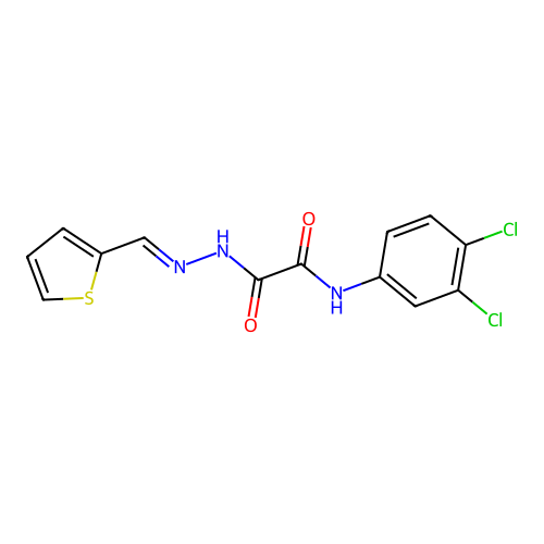 N-(3,4-Dichlorophenyl)-2-oxo-2-(2-(2-thienylmethylene)hydrazino)acetamide structure