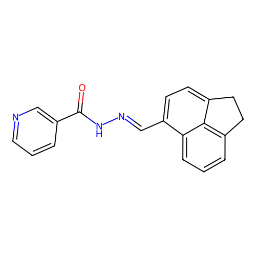 N-(1,2-dihydroacenaphthylen-5-ylmethylideneamino)pyridine-3-carboxamide structure