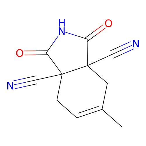 5-methyl-1,3-dioxo-2,3,4,7-tetrahydro-1H-isoindole-3a,7a-dicarbonitrile structure
