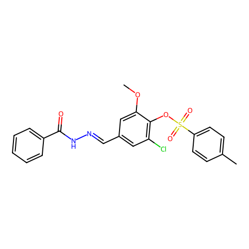 4-(2-Benzoylcarbohydrazonoyl)-2-chloro-6-methoxyphenyl 4-methylbenzenesulfonate structure